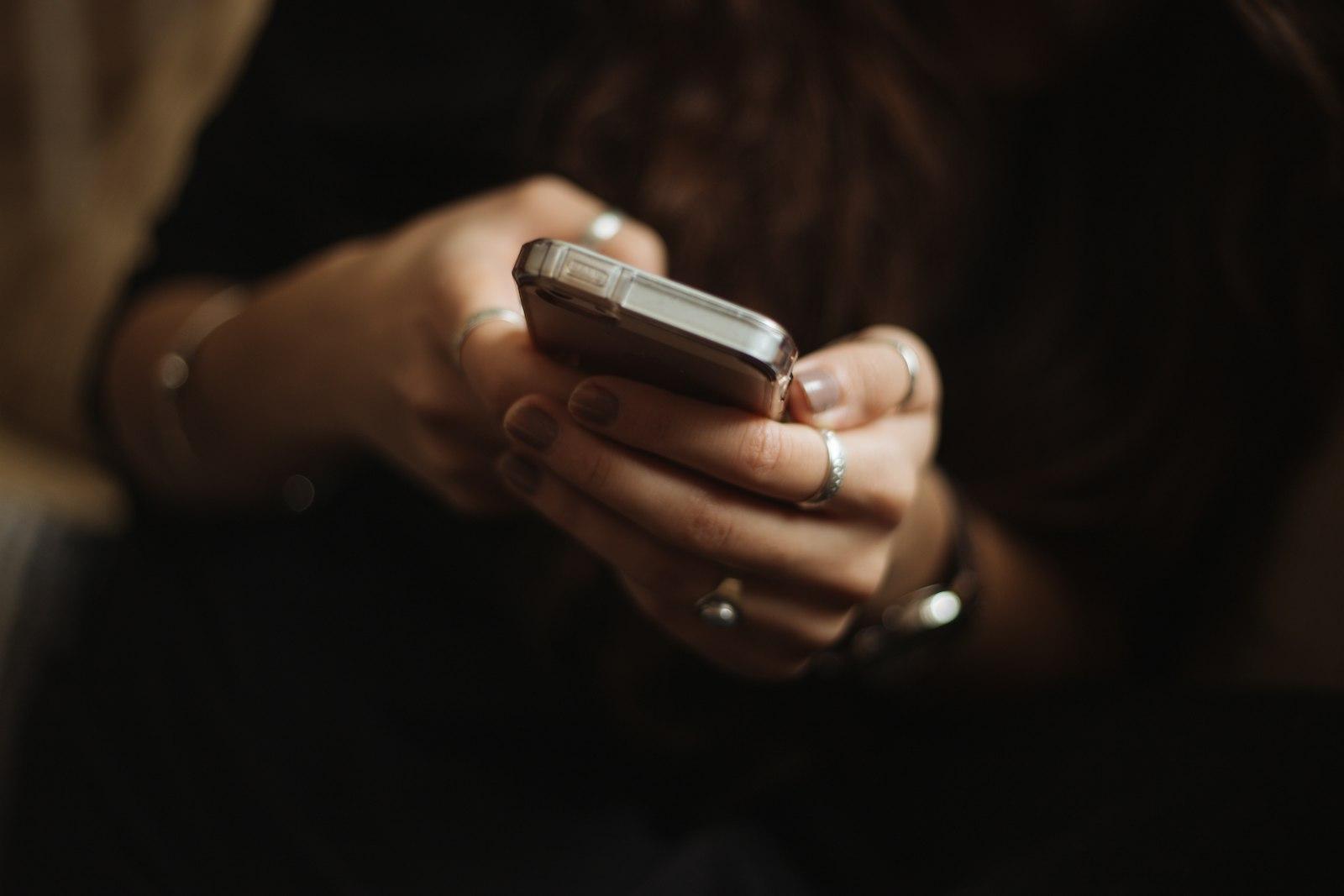 A person reading something on their phone